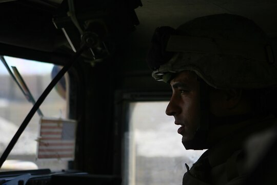 Vehicle Commander with Military Police Company, Combat Logistics Regiment 15, 1st Marine Logistics Group (Forward) Cpl. Brian S. Soscia is confident that their training in the states has equipped them with the necessary tools for their mission.  ?Whatever comes our way, we can handle it,? said Soscia, a 26-year-old native of Providence, R.I.  Staff Sgt. Keith S. Littreal, a 29-year-old native of Greensboro, N.C. and a platoon sergeant for 1st Platoon, MP Company, said that when confronted by the enemy, ?(These Marines) tend to respond with no fear, their adrenalin gets going? they respond flawlessly, like clockwork.?  In the combat zone, MP Company provides security for vehicle/personnel recovery teams, supply trucks, and also scans supply routes for IEDs and enemy activity.