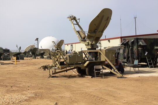 The Mobile Modular Command and Control vehicle’s Tactical Entry Point (TEP) satellite is typically towed behind the vehicle for enhanced capabilities. The completely self-reliant vehicle produces enough power to generate both.