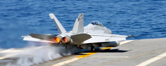 PACIFIC OCEAN -- An F/A-18F Super Hornet from the "Diamondbacks" of Strike Fighter Squadron (VFA) 102 launches off the flight deck during flight quarters aboard USS George Washington (CVN 73), Dec. 4. The GW is currently participating in Keen Sword 2011 with the Japanese Self Defense Forces. This exercise enhances the Japan-U.S. alliance which remains a key strategic relationship in the Northeast Asia Pacific region. Keen Sword caps the 50th anniversary of the Japan-U.S. alliance as an "alliance of equals." The exercise runs through Dec. 10. (U.S. Navy photo by Mass Communication Specialist 3rd Class David A. Cox)