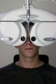 A full medical screening is conducted by the depot Branch Medical Clinic staff to include eye examinations for recruits who need to receive corrective lenses. Recruits who already have a prescription will still receive an eye examination in order to ensure they have the correct prescription for training.