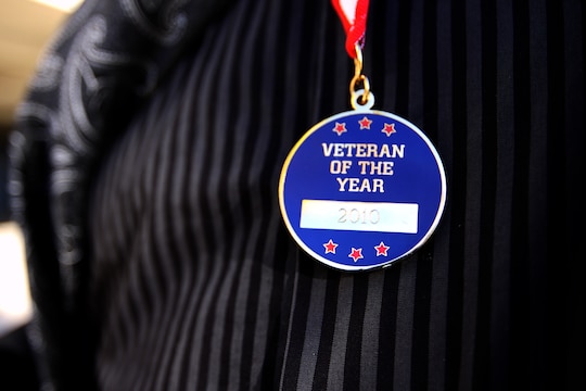This Veteran of the Year medallion was given to Angel Aviles, president of Military Officers Association of America Pendleton Chapter, Nov. 5, for his outstanding and invaluable service to the community. Aviles has served this nation since 1953 as a soldier, a coast guardsman, a U.S. Custom Service Inspector and an Intelligence officer.