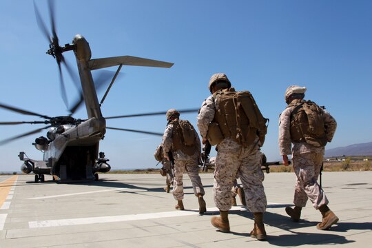 Marines with Combat Logistics Battalion 5, Combat Logistics Regiment 1, 1st Marine Logistics Group, prepare for the battalion sergeant major appointment ceremony of Sgt. Maj. Troy E. Black at Camp Pendleton, Calif., Aug. 16. Black’s previous assignment was as the sergeant major of 3rd Battalion, 7th Marine Regiment, 1st Marine Division. During his time with 3/7, he deployed in support of Operation Enduring Freedom.