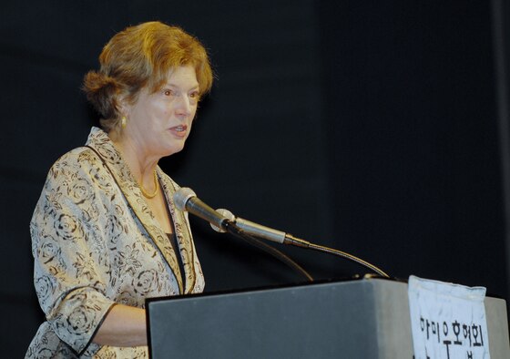 SEOUL, Republic of Korea -- The U.S. Ambassador to the Republic of Korea, Honorable Kathleen Stephens, addresses those in attendance at the 20th Annual Korea America Friendship Night here June 30. (U.S. Air Force photo/Senior Airman Benjamin Stratton)