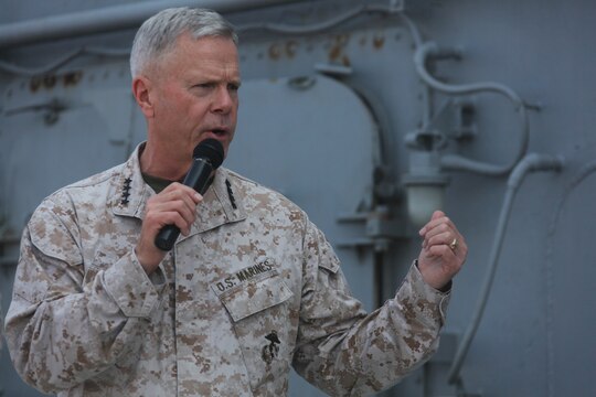 A dump truck belonging to Combat Logistics Battalion 1, 2nd Marine Logistics Group (Forward), is operated by Marines during route construction in Helmand province, Afghanistan, Nov. 22.  The Marines with CLB-1 will be spending the next several weeks building Route Victoria to connect districts in the area. (U.S. Marine Corps photo by Cpl. Katherine M. Solano)