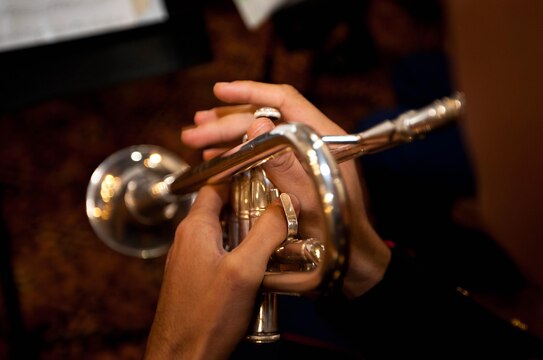 Lance Cpl. Brian A. Navin, trumpet player, U.S. Marine Corps Forces, Pacific Band, plays at the 9/11 memorial service at the St. Andrew’s on Liardet Church here on Sept. 11. The U.S. Ambassador to New Zealand, David Huebner, and the American rugby team, the Eagles, were present at the memorial service.