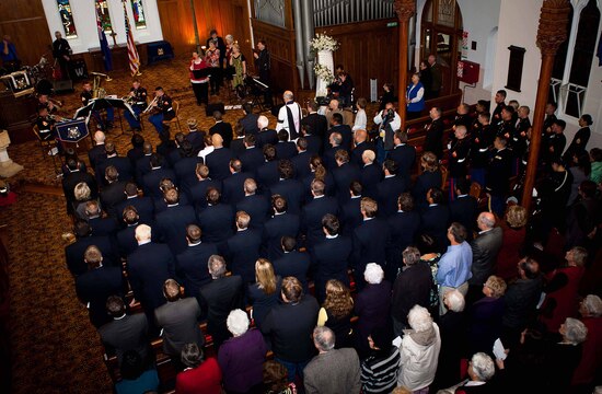 The St. Andrew’s on Liardet church here held a 9/11 memorial service for the 10th year anniversary of the attacks in New York City. The U.S. Marine Corps Forces, Pacific Band was invited to play at the service. The U.S. Ambassador to New Zealand, David Huebner, and the American rugby team, the Eagles, were present at the service as well.