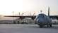 The sun begins to set on the horizon behind a C-130J Hercules aircraft from the 774th Expeditionary Airlift Squadron Sept. 20, 2011, at Bagram Airfield, Afghanistan. The C-130J incorporates state-of-the-art technology to reduce manpower requirements, lower operating and support costs. The aircrafts’ improved engines enables the J model to climb faster and higher, flies farther at a higher cruise speed, and takes off and lands in a shorter distance. (U.S. Air Force photo/Staff Sgt. John Wright)