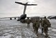BAGRAM AIRFIELD, Afghanistan --Servicemembers board a U.S. Air Force C-17 Globemaster III here Dec. 28, 2012.  The re-deployers are processed for their flight through the 455th Expeditionary Aerial Port Squadron which has the highest number of passengers in the Department of Defense. (U.S. Air Force photo/Senior Airman Chris Willis)