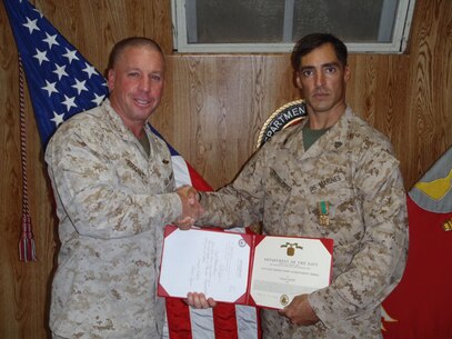 Sgt Medinaperez Navy and MC Achievement Medal 18 Oct 12