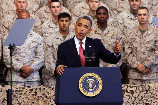 Commander in Chief, Barack Obama, addresses thousands of service members during his visit to the to the Marine Corps Air Station Camp Pendleton Aug.7. Obama voiced his appreciation for the “9/11 generation” and all of the accomplishments they have made.