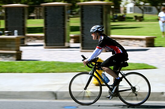 Jennifer Marino, a retired major, is cycling more than 2,700 miles, through 17 states, over the span of 77 days to meet with American Gold Star Mothers and their families in commemoration of service members killed in combat. One of Marino’s stops is the Northwood Gratitude and Honor Memorial in Irvine, Calif. where she gathered rubbings of the names of several service members. She plans to hand deliver the names to some of the families she will visit as she crosses the country.