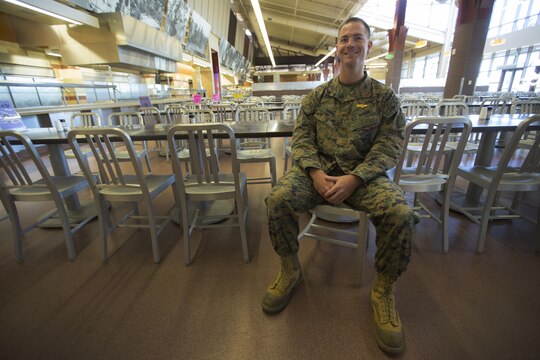 CWO Jason Davis poses for a portrait before an interview on Wednesday, December 4.Davis is the operations officer for MCI-West, Marine Corps Base Camp Pendleton.  
