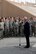 U.S. Defense Secretary Chuck Hagel speaks to troops and thanks them for their support at the Combined Air and Space Operations Center, Southwest Asia, Dec. 10, 2013. Serving as the operational bridge that integrates and synchronizes strategic decisions to tactical level execution, the CAOC provides the command and control of airpower throughout Afghanistan and several other nations. (U.S. Air Force photo/Staff Sgt. Benjamin Mota)