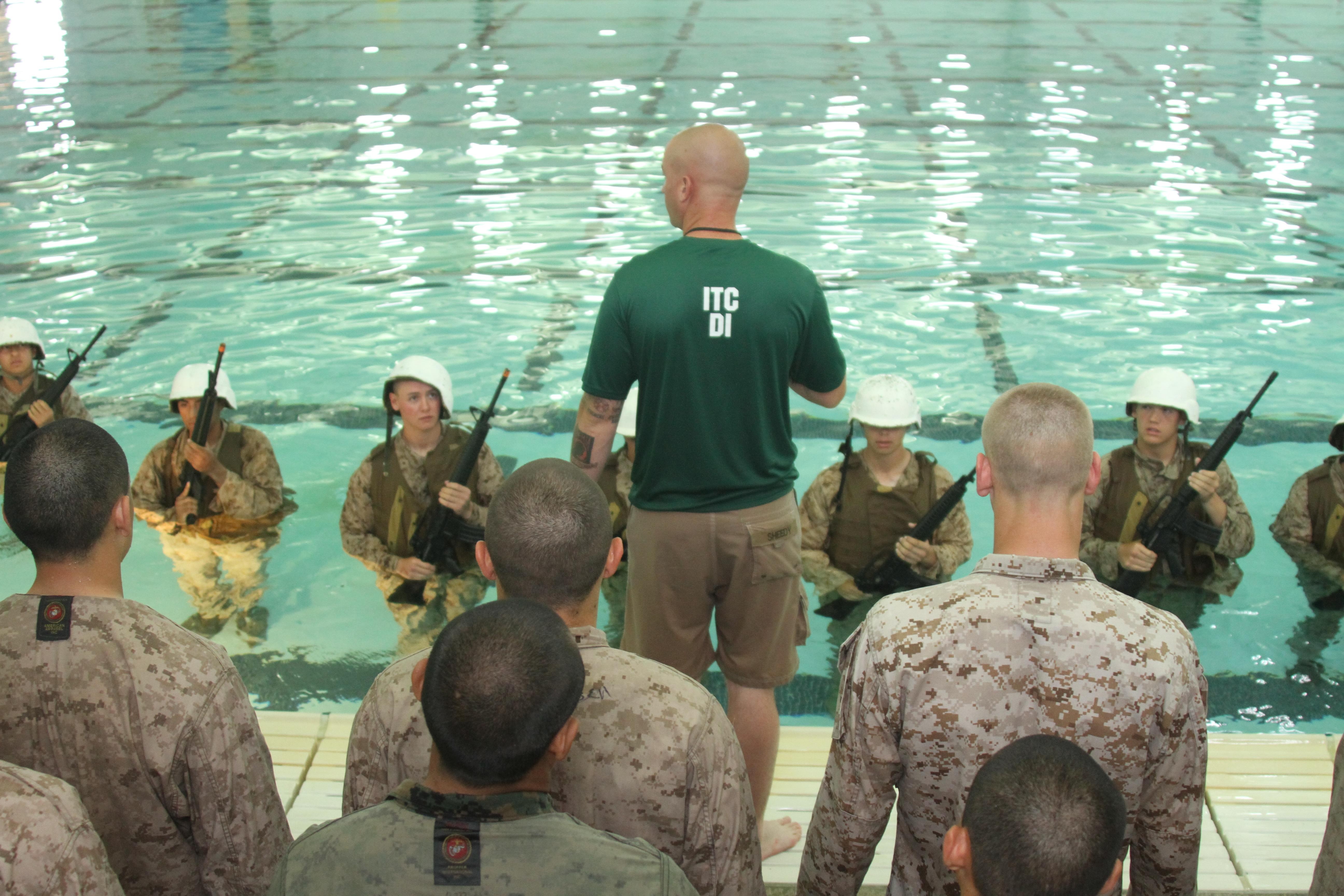 Recruits gain confidence in survival abilities through swim