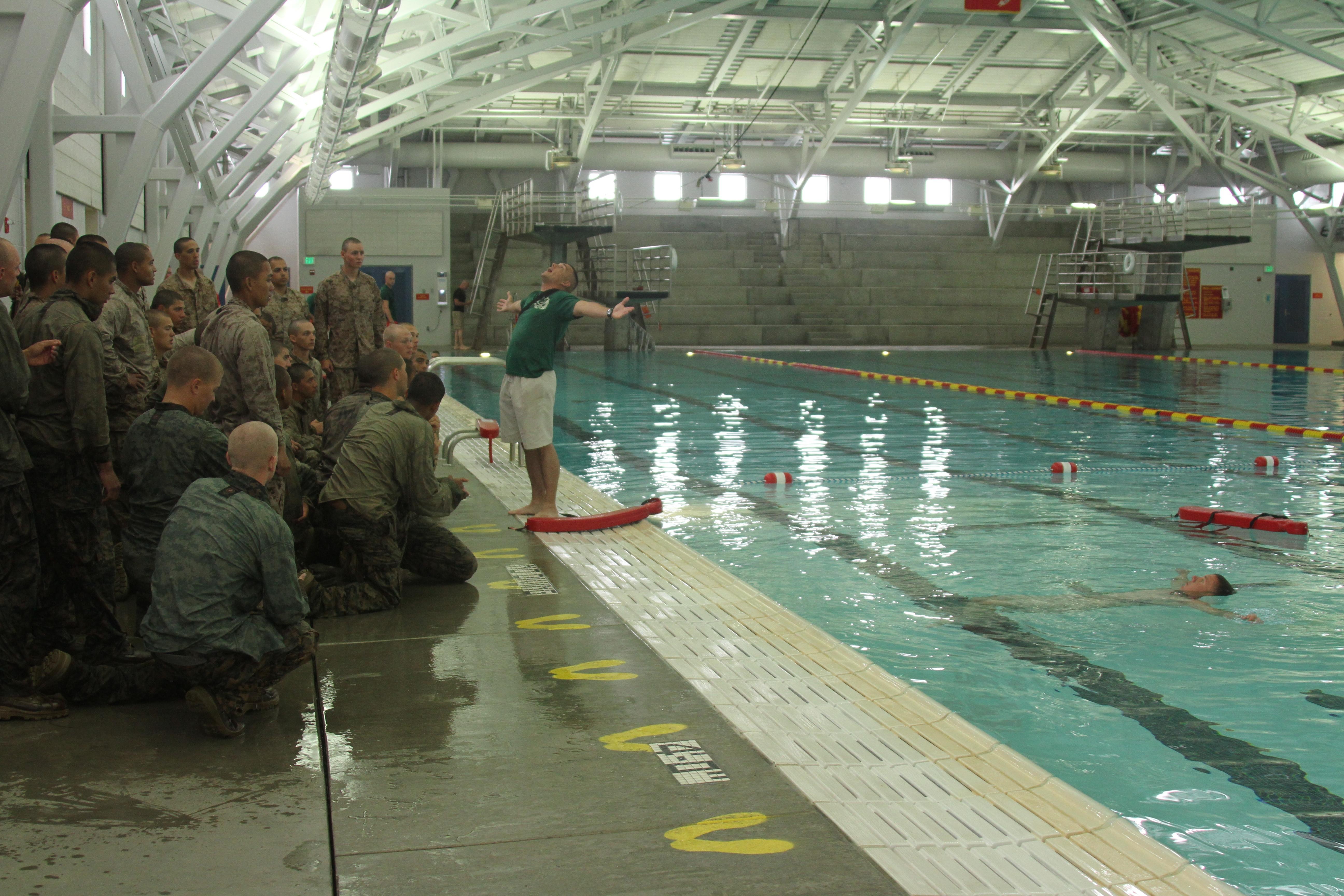 Recruits gain confidence in survival abilities through swim