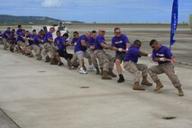 Marine Corps Activity Guam and friends participates in the United Plane Pull sponsored by the Onedera retail store. The plane pull had many prizes to give and was divided between co-ed and mens teams, with an optional truck-pull to the participating teams.