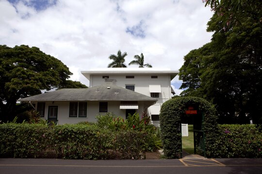 Marine Officers’ Quarters One, also known as the “Chesty Puller House,” serves as the home for the commander of U.S. Marine Corps Forces, Pacific. Lt. Gen Terry G. Robling, commander of MarForPac, and his wife, Cathe Robling, hosted a ceremony Sept. 15 to celebrate the centennial of the historic house.