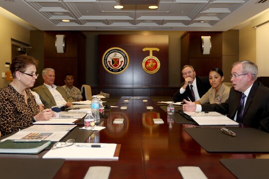 Jessica L. (Garfola) Wright, the Under Secretary of Defense for Personnel and Readiness, visited voting assistance staff members from the Camp Pendleton voting office today during her tour of the installation. 

“She wanted to familiarize herself with the Marine Corps and Camp Pendleton,” said Jimmie Hoskins, the Marine Corps Installations-West installation voting assistant officer. “She wanted to see a working Marine Corps installation voting office.”

Secretary Wright is the senior policy advisor to the Secretary of Defense on recruitment, career development, pay and benefits for 1.4 million active duty military personnel, 1.3 million Guard and Reserve personnel, 680,000 Department of Defense civilians, and is responsible for overseeing the overall state of military readiness. 
