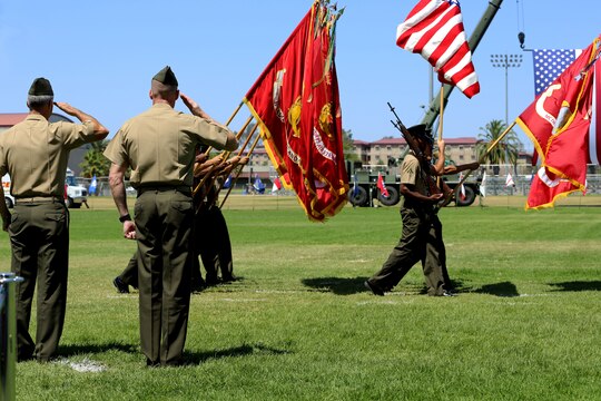 CAMP PENDLETON, Calif. - Brig. Gen. John W. Bullard relinquished command of Marine Corps Installations West and Marine Corps Base Camp Pendleton to Brig. Gen. Edward D. Banta during a Change of Command at the 11 Area Parade Field Aug. 1.

Bullard who served as commanding general here since August 2013, acting as both the commanding general for Marine Corps Base Camp Pendleton as well as commanding general for MCI-West, is retiring after 31 years of honorable and faithful military service.

Before taking command of MCI-West, Banta served as the commanding general of 2nd Marine Logistics Group in Camp Lejeune, N.C.
