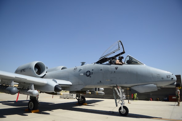 U.S. Air Force Maj. Vincent Sherer, 455th Air Expeditionary Wing pilot prepares for takeoff at Bagram Airfield, Afghanistan Aug. 5, 2014.  As an A-10 Thunderbolt II pilot, provides close air support to ground forces operating in Afghanistan.  Sherer is deployed from Davis-Monthan Air Force Base, Ariz. and a native of Portland, Ore. (U.S. Air Force photo by Staff Sgt. Evelyn Chavez/Released)