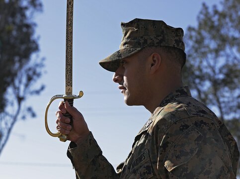 Students of Corporal’s Course class 308-16 at Camp Pendleton practice drill as part of their curriculum. The students are scheduled to graduate Friday with the hopes using their new leadership skills to mold the future of the Marine Corps.