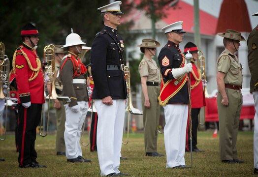 The U.S. Marine Corps Forces, Pacific Band participates in coronation events, honoring the King of Tonga and His Majesty’s Armed Forces in Nuku'alofa, Tonga, July 5, 2015. The U.S. cultivates a strong partnership with Tonga through participation in significant cultural and ceremonial events. 