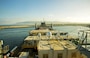 The container ship M/V Cape Ray enters the Medcenter Container Terminal in Gioia Tauro, Italy, July 1, 2014, where the crew will receive Syrian chemical materials from a Danish cargo ship. The crew aboard the Cape Ray will then neutralize the materials on board. U.S. Navy photo by Seaman Desmond Parks