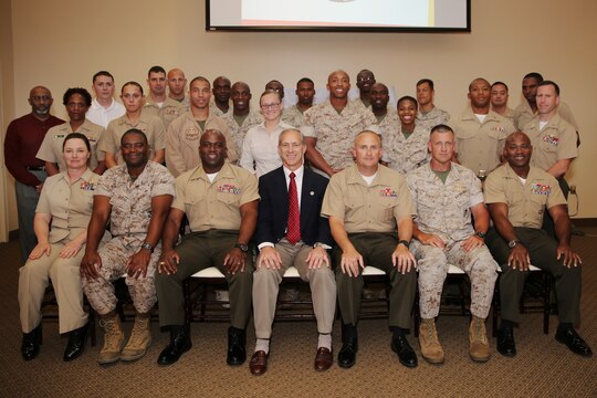 The Camp Pendleton and Miramar chapter of the National Naval Officers Association held its 2nd Annual Senior Leader Mentorship Seminar at the Pacific Views Event Center, May 8. The event featured a panel of seven senior officers from various commands aboard Camp Pendleton to offer their knowledge and experience to young officers in ten minute-long mentoring sessions.
