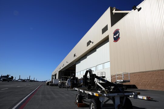 Hangar 7, aboard Marine Corps Air Station Miramar, Calif., is the newest hangar to the flight line that uses green energy to help sustain its power needs. Buildings like this provide the efficient use of resources by using energy from methane-powered generators at the Miramar Landfill and other natural resources such as solar power providing clean renewable energy.