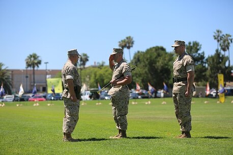 First Sergeant Charles P. Berglund reports to the Commanding Officer, Lieutenant Colonel Tom M. Warren as the old Battalion Sergeant Major.