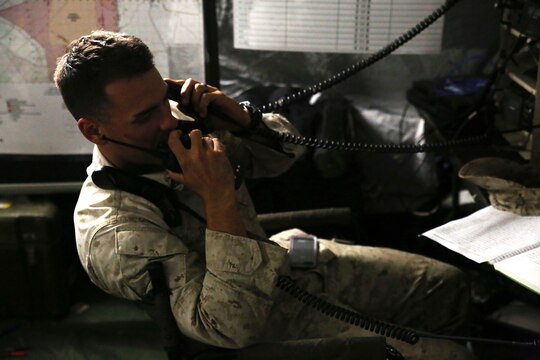Cpl. Seth Dixon, a field radio operator with Headquarters and Service Company, 3rd Battalion, 3rd Marine Regiment, and Blue Ridge, Ga., native, tests communications throughout the battalion during training exercise Lava Viper, one of the staples of their pre-deployment training, aboard Pohakuloa Training Area, Hawaii, Oct. 22, 2015. Lava Viper provides the Hawaii-based Marines with an opportunity to conduct various movements, live-fire and tactical training before departing for Integrated Training Exercise aboard Marine Air-Ground Combat Center Twentynine Palms, Calif., where the battalion will train and be evaluated as a whole. "Trinity" strives to fight and win on both the tactical and ethical battlefield, always cultivating the values of honor, courage, and commitment, ultimately producing morally guided citizens whose obligations and responsibilities supersede rights and privileges. (U.S. Marine Corps photo by Lance Cpl. Harley Thomas)
