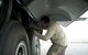 U.S. Air Force Staff Sgt. Michael Morse a 41st Expeditionary Aircraft Maintenance Unit aerial repair technician deployed from the 355th Equipment Maintenance Squadron at Davis-Monthan Air Force Base, Ariz.; conducts a post operations check on a EC-130H Compass Call aircraft following a mission Oct. 20, 2015, Bagram Airfield, Afghanistan.  The Compass Call is an airborne tactical weapon system using a heavily modified version of the C-130 Hercules airframe. (U.S. Air Force photo by Capt. Bryan Bouchard/Released)