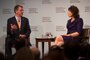 Defense Secretary Ash Carter participates in a discussion on America's growing security network in the Asia-Pacific with Mary Boies, Council on Foreign Relations board member, following a speech in New York City, April 8, 2016. DoD photo by Navy Petty Officer 1st Class Tim D. Godbee