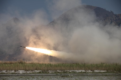 A U.S. Marines High Mobility Artillery Rocket System fires a rocket during a live fire exercise in support of Balikatan 16 at Crow Valley, Philippines, April 14, 2016. HIMARS conducted a live fire exercise at the conclusion of exercise Balikatan. Through our enduring partnership, the U.S. and Philippines are postured to rapidly deploy in response to real world crises across the military spectrum from natural disasters to conflict throughout the Indo-Asia-Pacific region. 