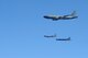 A KC-135 Stratotanker refuels a B-52 Stratofortress, above Minnesota, July 31, 2016. Four of McConnell's KC-135s provided a non-stop flight for two B-52s to participate in Polar Roar, a mission held in the Arctic Circle. Polar Roar included three non-stop, simultaneous strategic bomber routes. The B-52s and B-2 Spirits demonstrated the ability to provide a flexible and vigilant long-range global-strike capability. (U.S. Air Force photo/Airman 1st Class Christopher Thornbury)