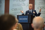 Air Force Gen. Paul J. Selva, vice chairman of the Joint Chiefs of Staff, speaks to attendees of a military strategy forum at the Center for Strategic and International Studies in Washington, D.C., Aug. 25, 2016. Selva discussed the future of joint capabilities and military innovation. DoD photo by Army Sgt. James K. McCann
