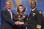 Defense Secretary Ash Carter presents a 2016 Employer Support Freedom Award at the Pentagon, Aug. 26, 2016. DoD photo by Navy Petty Officer 1st Class Tim D. Godbee