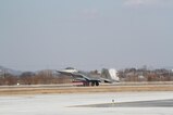 OSAN AIR BASE, Republic of Korea – A United States Air Force F-22 “Raptor” fighter aircraft lands at Osan Air Base, Osan, South Korea Feb. 17. “The F-22 'Raptor' is the most capable air superiority fighter in the world, and it represents one of many capabilities available for the defense of this great nation. The U.S. maintains an ironclad commitment to the defense of the Republic of Korea,” said United Nations Command, U.S. Forces Korea deputy commander and U.S. 7th Air Force commander, Lt. Gen. Terrence O'Shaughnessy, during a combined press engagement with media.