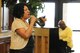 Geraldine Stone, 81st Logistics Readiness Squadron transportation specialist, sings “Trouble of the World” at the annual Dr. Martin Luther King Jr. Memorial Luncheon at the Bay Breeze Event Center, Jan. 14, 2016, Keesler Air Force Base, Miss. The event was held to honor the legacy of King who inspired civil rights activism within the African American community. The Keesler African-American Heritage Committee sponsored the event. (U.S. Air Force photo by Kemberly Groue)