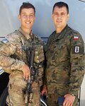 Army Spc. Ryan Krawczyk, left, an American paratrooper from 1st Brigade Combat Team, 82nd Airborne Division, poses for a photo with Waldemar Ufnal, a Polish paratrooper he spent time with during exercise Swift Response 2016 in Torun, Poland, June 16, 2016. Army photo by Staff Sgt. Javier Orona