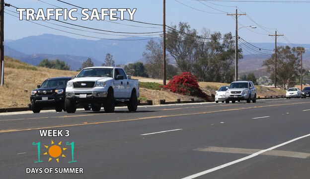 CAMP PENDLETON, Calif. – Week Three of the 101 Critical Days of Summer series of base safety briefs focuses on Traffic Safety. In the weekly newsletter, base safety officials reminded service members and their families about the importance of safe highway habits and defensive driving mindset.
