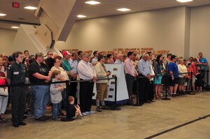 DAYTON, Ohio -- Crowds line up for the fourth building ribbon cutting ceremony held on June 8, 2016 at the National Museum of the U.S. Air Force. (U.S. Air Force photo by Ken LaRock)