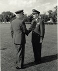 GEN Harold K. Johnson, Chief of Staff, US Army, congratulates Lt. Gen. Alva Fitch, Deputy Director, DIA, after presenting him the Distinguished Service Medal during a retirement ceremony held in his honor.  31 May 1966, Ft. Myer, VA.
