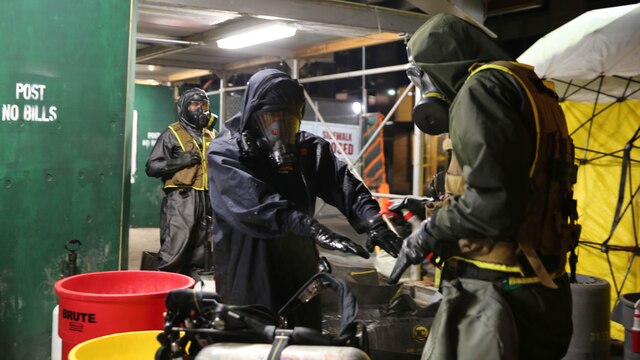 Marines and sailors with Chemical Biological Incident Response Force train alongside the Fire Department of New York for a field training exercise at the F.D.N.Y. training academy in Randall’s Island, N.Y. June 20, 2016. CBIRF is an active duty Marine Corps unit that, when directed, forward-deploys and/or responds with minimal warning to a chemical, biological, radiological, nuclear or high-yield explosive threat or event in order to assist local, state, or federal agencies and the geographic combatant commanders in the conduct of CBRNE response or consequence management operations, providing capabilities for command and control; agent detection and identification; search, rescue, and decontamination; and emergency medical care for contaminated personnel. 