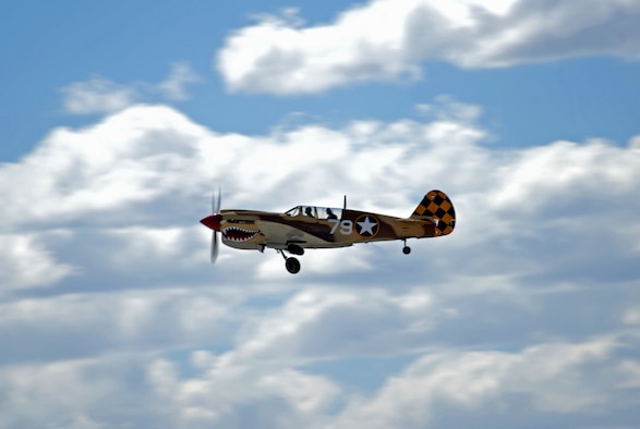 A member of the Heritage Flight program flies over Davis-Monthan Air Force Base, Ariz., March 1, 2015. The program serves as a flying museum proudly displaying air power history in the skies (U.S. Air Force photo by Senior Airman Jensen Stidham)