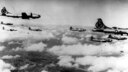 Boeing B-29s drop bombs on North Korean targets early in the conflict. (U.S. Air Force photo)