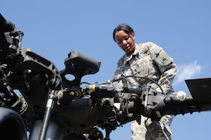 Army 1st Lt. Demetria N. Elosiebo, the first female African-American rotary wing pilot in the D.C. Army National Guard