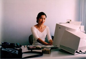 Oyungerel Tsedevdamba setting up an office for the Liberty Center, a human rights watchdog, in August 2000. She served as its Executive Director from 2000 – 2004.