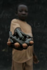 Child in a rebel camp in the northeast of the Central African Republic