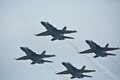 The Blue Angels, the Navy's flight demonstration squadron, launch from the runway during the 2016 Cherry Point Air Show “Celebrating 75 Years,” at Marine Corps Air Station Cherry Point, N.C., April 29, 2016. Marine Corps photo by Cpl. Jodson B. Graves